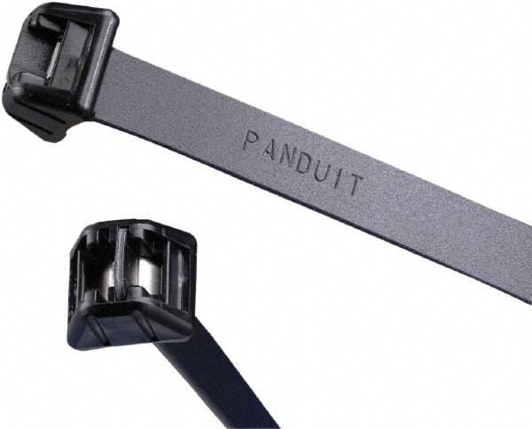 Panduit - 13-1/2" Long Black Acetal Standard Cable Tie - 250 Lb Tensile Strength, 1.5mm Thick, 98.4mm Max Bundle Diam - USA Tool & Supply