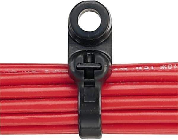 Panduit - 8-1/2" Long Black Nylon Barbed Cable Tie - 50 Lb Tensile Strength, 1.3mm Thick, 50.8mm Max Bundle Diam - USA Tool & Supply