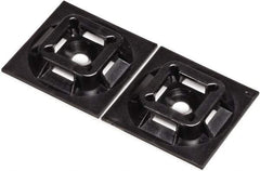 Panduit - Black, ABS, Four Way Cable Tie Mounting Base - 19.1mm Long x 4.6mm High x 19.1mm Wide Adhesive Back - USA Tool & Supply