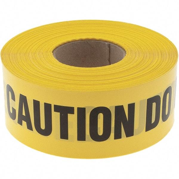 Value Collection - 1,000' Long x 3" Wide Roll, Polyethylene, Black & Yellow Barricade Tape - Message: Caution - Do Not Enter - USA Tool & Supply