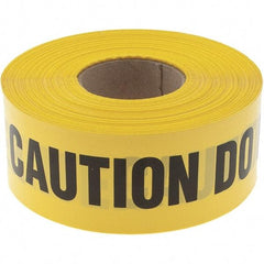 Value Collection - 1,000' Long x 3" Wide Roll, Polyethylene, Black & Yellow Barricade Tape - Message: Caution - Do Not Enter - USA Tool & Supply