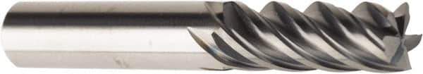 American Tool Service - 3/8", 1" LOC, 3/8" Shank Diam, 2-1/2" OAL, 5 Flute, Solid Carbide Square End Mill - Single End, AlCrN Finish, Spiral Flute, Variable° Helix, Centercutting, Right Hand Cut, Right Hand Flute - USA Tool & Supply