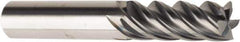 American Tool Service - 3/8", 7/8" LOC, 3/8" Shank Diam, 2-1/2" OAL, 5 Flute, Solid Carbide Square End Mill - Single End, AlCrN Finish, Spiral Flute, Variable° Helix, Centercutting, Right Hand Cut, Right Hand Flute - USA Tool & Supply