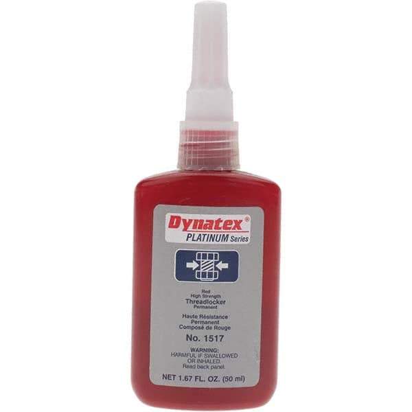 Made in USA - 50 mL Bottle, Red, High Strength Liquid Threadlocker - USA Tool & Supply