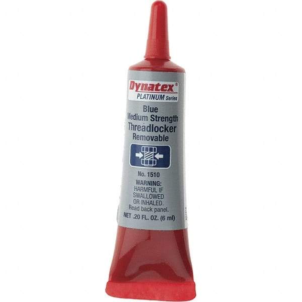 Made in USA - 6 mL Tube, Blue, Medium Strength Liquid Threadlocker - USA Tool & Supply