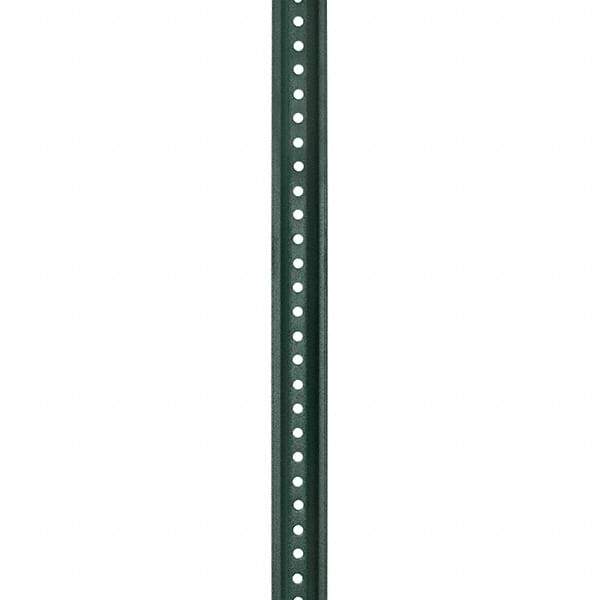 Nucor - 6' High, Powder Coated Traffic Sign Post - Steel, 3/8" Hole Diam, Green - USA Tool & Supply