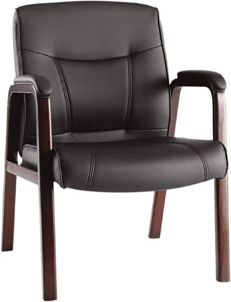 ALERA - Black Leather Guest Chair - 24-3/4" Wide x 35" High - USA Tool & Supply