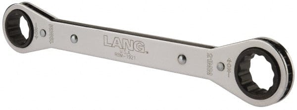 Lang - 19mm x 21mm 12 Point Ratcheting Box Wrench - Exact Industrial Supply