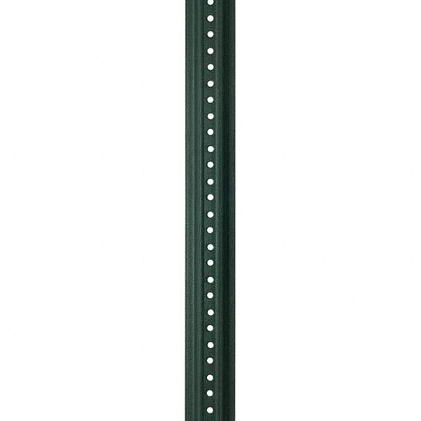 Nucor - 6' High, Powder Coated Traffic Sign Post - Steel, 3/8" Hole Diam, Green - USA Tool & Supply