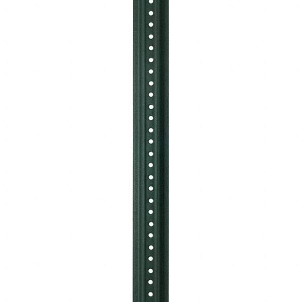 Nucor - 12' High, Powder Coated Traffic Sign Post - Steel, 3/8" Hole Diam, Green - USA Tool & Supply