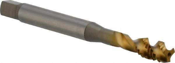 OSG - 5/16-18 UNC 3 Flute 3B Modified Bottoming Spiral Flute Tap - Vanadium High Speed Steel, TiN Finish, 90mm OAL, Right Hand Flute, Right Hand Thread, H3, Series 16450 - USA Tool & Supply