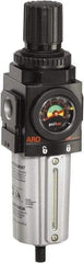 ARO/Ingersoll-Rand - 3/4" NPT Port Standard 1 Piece Filter/Regulator FRL Unit - Metal Bowl, 173 SCFM, 250 Max psi, 1039" High x 2.756" Long, Manual Drain - USA Tool & Supply