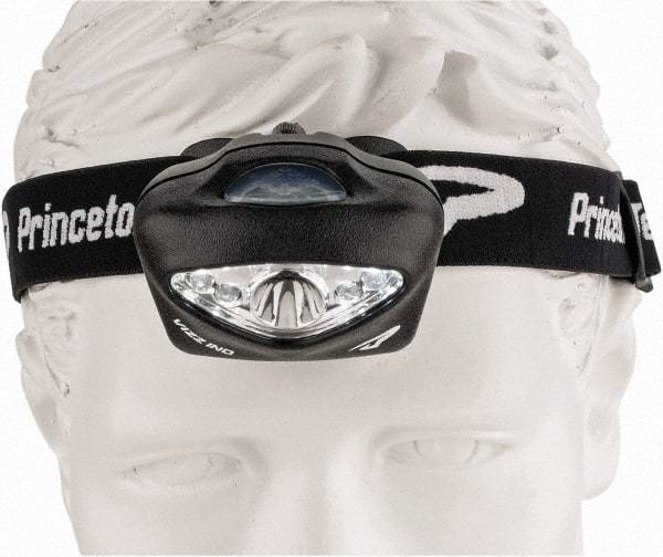 Princeton Tec - White LED Bulb, 205 Lumens, Hands-free Flashlight - Black Plastic Body, 3 AAA Alkaline Batteries Included - USA Tool & Supply