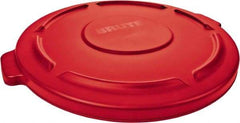 Rubbermaid - Round Lid for Use with 55 Gal Round Trash Cans - Red, Polyethylene, For Brute Trash Cans - USA Tool & Supply