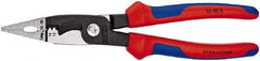 Knipex - 12 AWG to 14 AWG Stripping, 20 AWG Crimping, 19/32" Cutting Capacity Wire Stripper/Crimper - 8" OAL, Comfort Grip Handle - USA Tool & Supply