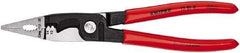 Knipex - 12 AWG to 14 AWG Stripping, 20 AWG Crimping, 19/32" Cutting Capacity Wire Stripper/Crimper - 8" OAL, Plastic Dipped Handle - USA Tool & Supply