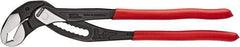 Knipex - 16" OAL, 3-1/2" Max Capacity, 11 Position Tongue & Groove Pliers - Self-Gripping V-Jaws, Plier Head, Plastic Dipped Handles - USA Tool & Supply