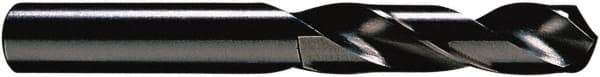 Hertel - 25/32" 118° Spiral Flute High Speed Steel Screw Machine Drill Bit - Oxide Finish, Right Hand Cut, 3-1/4" Flute Length, 5-1/8" OAL, Standard Point, Straight Shank - USA Tool & Supply