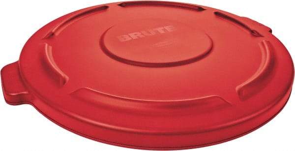 Rubbermaid - Round Lid for Use with 20 Gal Round Trash Cans - Red, Polyethylene, For Brute Trash Cans - USA Tool & Supply