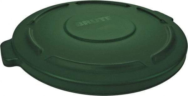 Rubbermaid - Round Lid for Use with 20 Gal Round Trash Cans - Green, Polyethylene, For Brute Trash Cans - USA Tool & Supply