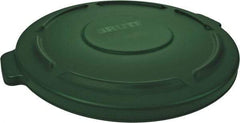 Rubbermaid - Round Lid for Use with 44 Gal Trash Cans - Green, Plastic, For 2641 & 2643 Brute Trash Cans - USA Tool & Supply