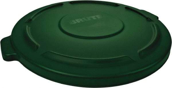 Rubbermaid - Round Lid for Use with 10 Gal Round Trash Cans - Green, Polyethylene, For Brute Trash Cans - USA Tool & Supply