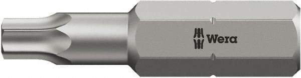 Wera - 5/16" Drive T30 Torx Screwdriver Bit - 4" OAL, Insert Bit - USA Tool & Supply