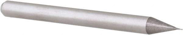 Accupro - 0.009" Diam, 0.027" LOC, 2 Flute Solid Carbide Ball End Mill - Uncoated, Single End, 1-1/2" OAL, 1/8" Shank Diam, Spiral Flute - USA Tool & Supply
