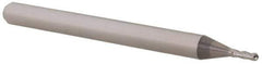 Accupro - 0.041" Diam, 0.123" LOC, 4 Flute Solid Carbide Ball End Mill - Uncoated, Single End, 1-1/2" OAL, 1/8" Shank Diam, Spiral Flute - USA Tool & Supply