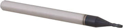 Accupro - 0.04" Diam, 0.12" LOC, 4 Flute Solid Carbide Ball End Mill - AlTiN Finish, Single End, 1-1/2" OAL, 1/8" Shank Diam, Spiral Flute - USA Tool & Supply