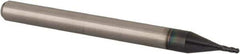 Accupro - 0.027" Diam, 0.081" LOC, 4 Flute Solid Carbide Ball End Mill - AlTiN Finish, Single End, 1-1/2" OAL, 1/8" Shank Diam, Spiral Flute - USA Tool & Supply
