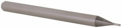 Accupro - 0.023" Diam, 0.069" LOC, 4 Flute Solid Carbide Ball End Mill - Uncoated, Single End, 1-1/2" OAL, 1/8" Shank Diam, Spiral Flute - USA Tool & Supply