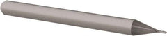 Accupro - 0.02" Diam, 0.06" LOC, 4 Flute Solid Carbide Ball End Mill - Uncoated, Single End, 1-1/2" OAL, 1/8" Shank Diam, Spiral Flute - USA Tool & Supply