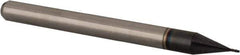 Accupro - 0.013" Diam, 0.039" LOC, 4 Flute Solid Carbide Ball End Mill - AlTiN Finish, Single End, 1-1/2" OAL, 1/8" Shank Diam, Spiral Flute - USA Tool & Supply