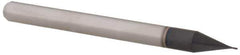 Accupro - 0.012" Diam, 0.036" LOC, 4 Flute Solid Carbide Ball End Mill - AlTiN Finish, Single End, 1-1/2" OAL, 1/8" Shank Diam, Spiral Flute - USA Tool & Supply
