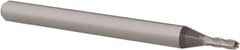 Accupro - 0.055" Diam, 0.165" LOC, 4 Flute Solid Carbide Ball End Mill - Uncoated, Single End, 1-1/2" OAL, 1/8" Shank Diam, Spiral Flute - USA Tool & Supply