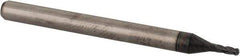 Accupro - 0.05" Diam, 0.15" LOC, 4 Flute Solid Carbide Ball End Mill - AlTiN Finish, Single End, 1-1/2" OAL, 1/8" Shank Diam, Spiral Flute - USA Tool & Supply
