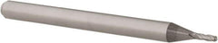 Accupro - 0.042" Diam, 1/8" LOC, 4 Flute Solid Carbide Ball End Mill - Uncoated, Single End, 1-1/2" OAL, 1/8" Shank Diam, Spiral Flute - USA Tool & Supply
