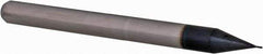 Accupro - 0.01" Diam, 0.03" LOC, 4 Flute Solid Carbide Ball End Mill - AlTiN Finish, Single End, 1-1/2" OAL, 1/8" Shank Diam, Spiral Flute - USA Tool & Supply