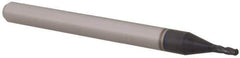 Accupro - 0.041" Diam, 0.123" LOC, 4 Flute Solid Carbide Ball End Mill - AlTiN Finish, Single End, 1-1/2" OAL, 1/8" Shank Diam, Spiral Flute - USA Tool & Supply