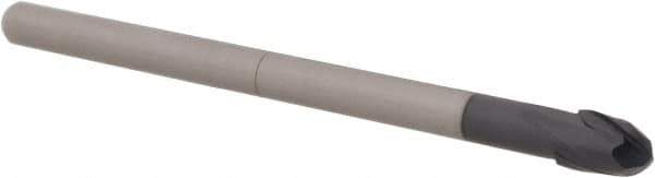 Accupro - 3/16" Diam, 9/32" LOC, 2 Flute Solid Carbide Ball End Mill - AlTiN Finish, Single End, 2-1/2" OAL, 5/32" Shank Diam, Spiral Flute - USA Tool & Supply