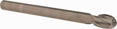 Accupro - 5/8" Diam, 15/16" LOC, 2 Flute Solid Carbide Ball End Mill - Uncoated, Single End, 6" OAL, 1/2" Shank Diam, Spiral Flute - USA Tool & Supply