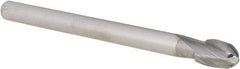 Accupro - 3/8" Diam, 9/16" LOC, 2 Flute Solid Carbide Ball End Mill - Uncoated, Single End, 4" OAL, 5/16" Shank Diam, Spiral Flute - USA Tool & Supply