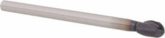 Accupro - 1/4" Diam, 3/8" LOC, 2 Flute Solid Carbide Ball End Mill - AlTiN Finish, Single End, 3" OAL, 3/16" Shank Diam, Spiral Flute - USA Tool & Supply