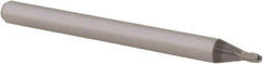 Accupro - 0.05" Diam, 0.075" LOC, 4 Flute Solid Carbide Ball End Mill - Uncoated, Single End, 1-1/2" OAL, 1/8" Shank Diam, Spiral Flute - USA Tool & Supply