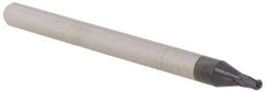 Accupro - 0.055" Diam, 0.082" LOC, 4 Flute Solid Carbide Ball End Mill - AlTiN Finish, Single End, 1-1/2" OAL, 1/8" Shank Diam, Spiral Flute - USA Tool & Supply