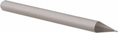 Accupro - 0.016" Diam, 0.024" LOC, 4 Flute Solid Carbide Ball End Mill - Uncoated, Single End, 1-1/2" OAL, 1/8" Shank Diam, Spiral Flute - USA Tool & Supply