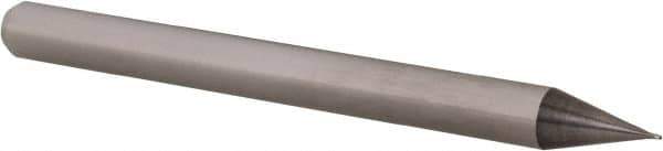 Accupro - 0.011" Diam, 0.016" LOC, 4 Flute Solid Carbide Ball End Mill - Uncoated, Single End, 1-1/2" OAL, 1/8" Shank Diam, Spiral Flute - USA Tool & Supply