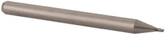Accupro - 0.025" Diam, 0.037" LOC, 4 Flute Solid Carbide Ball End Mill - Uncoated, Single End, 1-1/2" OAL, 1/8" Shank Diam, Spiral Flute - USA Tool & Supply