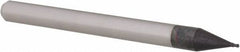 Accupro - 0.021" Diam, 0.031" LOC, 4 Flute Solid Carbide Ball End Mill - AlTiN Finish, Single End, 1-1/2" OAL, 1/8" Shank Diam, Spiral Flute - USA Tool & Supply